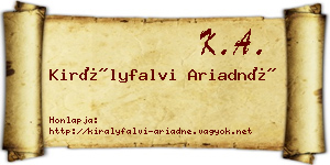 Királyfalvi Ariadné névjegykártya